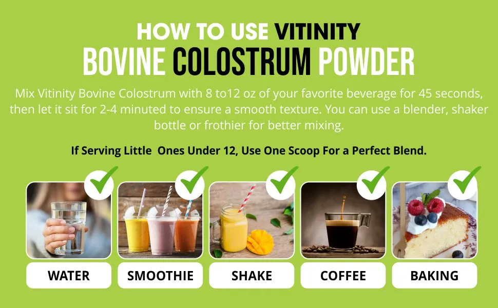 bovine colostrum powder in Shakes & Smoothies
