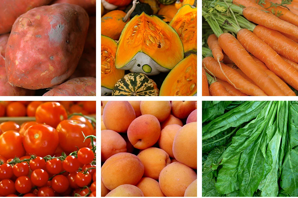 Beta-carotene - in food