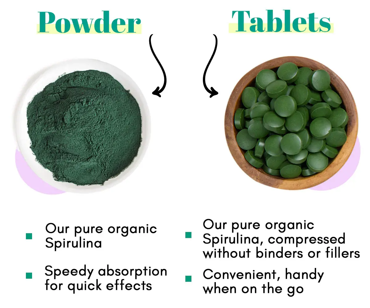 spirulina powder vs spirulina tablets spirulina powder vs spirulina tablets