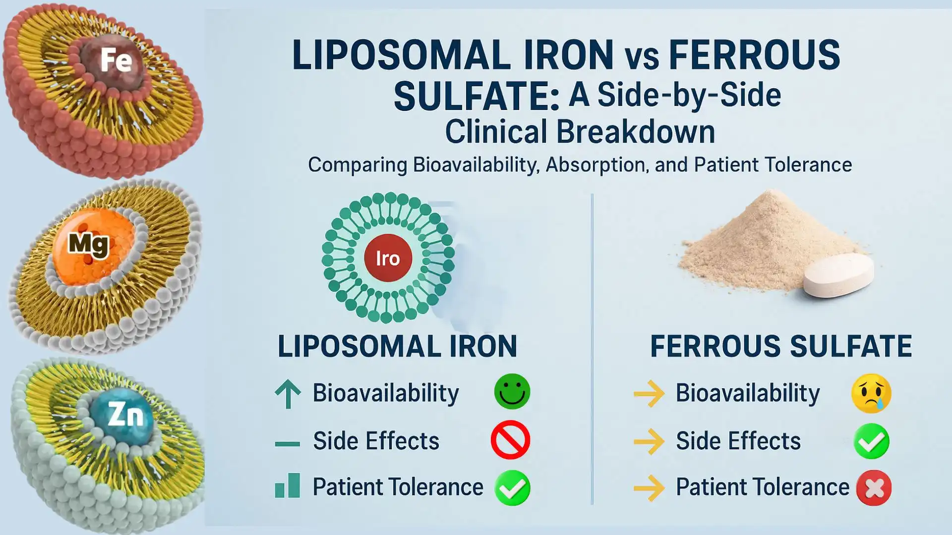Comparing Liposomal Iron Powder to Other Iron Supplements